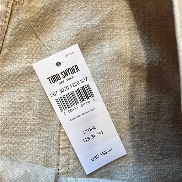 Men's Todd Snyder Stone Pants 36x34 NWT - Picture 4 of 7